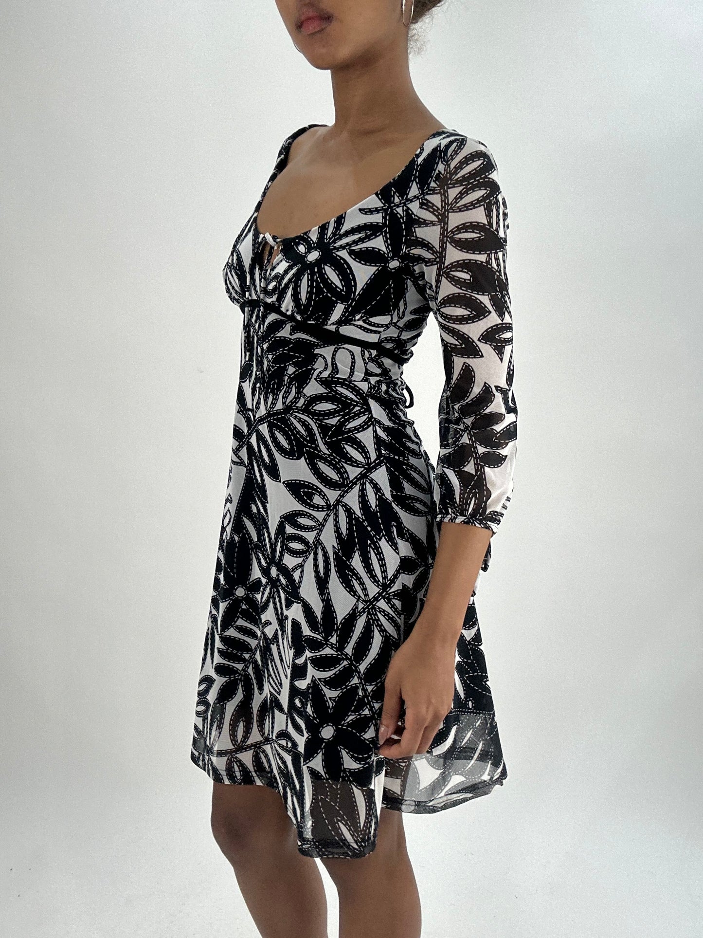 vintage edit thirty-five | small black and white jane norman midi dress