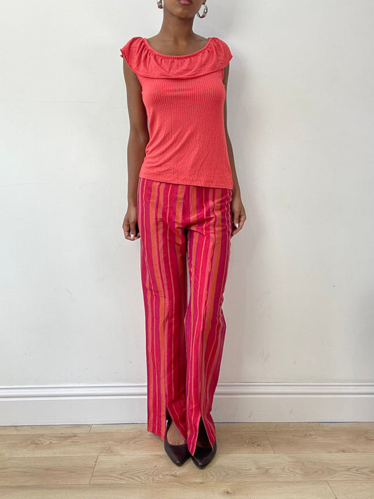 vintage edit twenty-seven | small pink and orange striped trousers