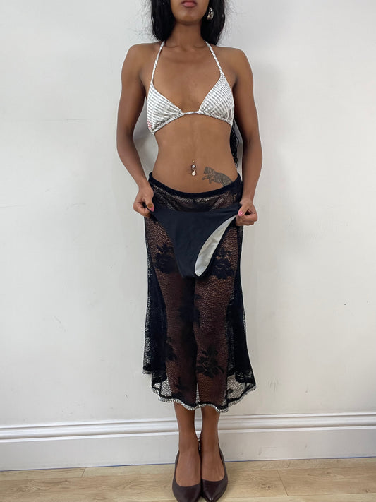 vintage edit: festival | small white calvin klein bikini top and paired bottoms