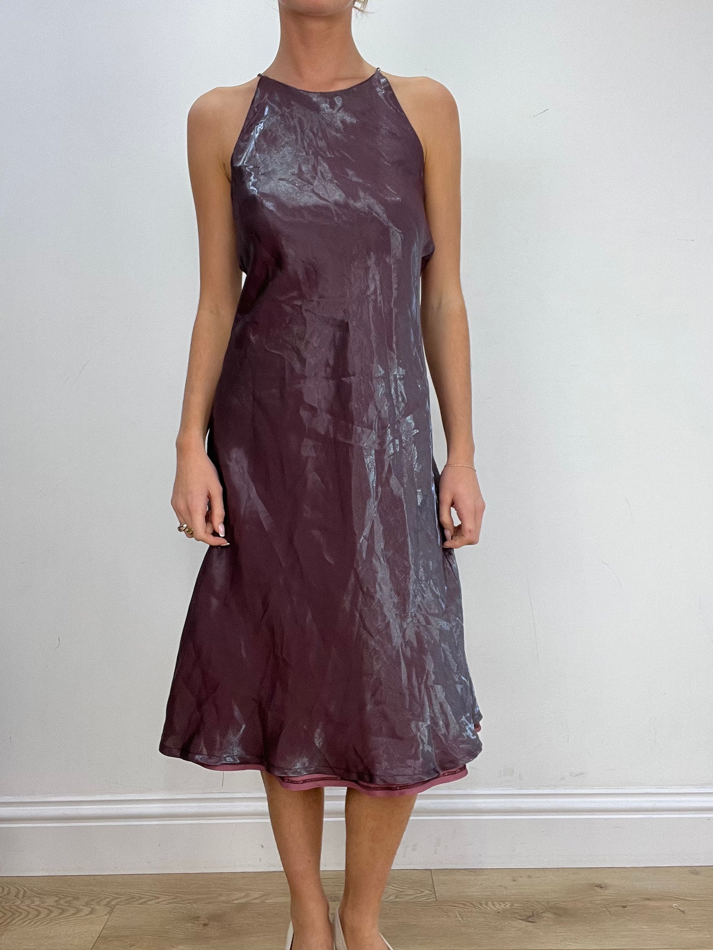 💻 vintage edit five | small purple iridescent maxi dress