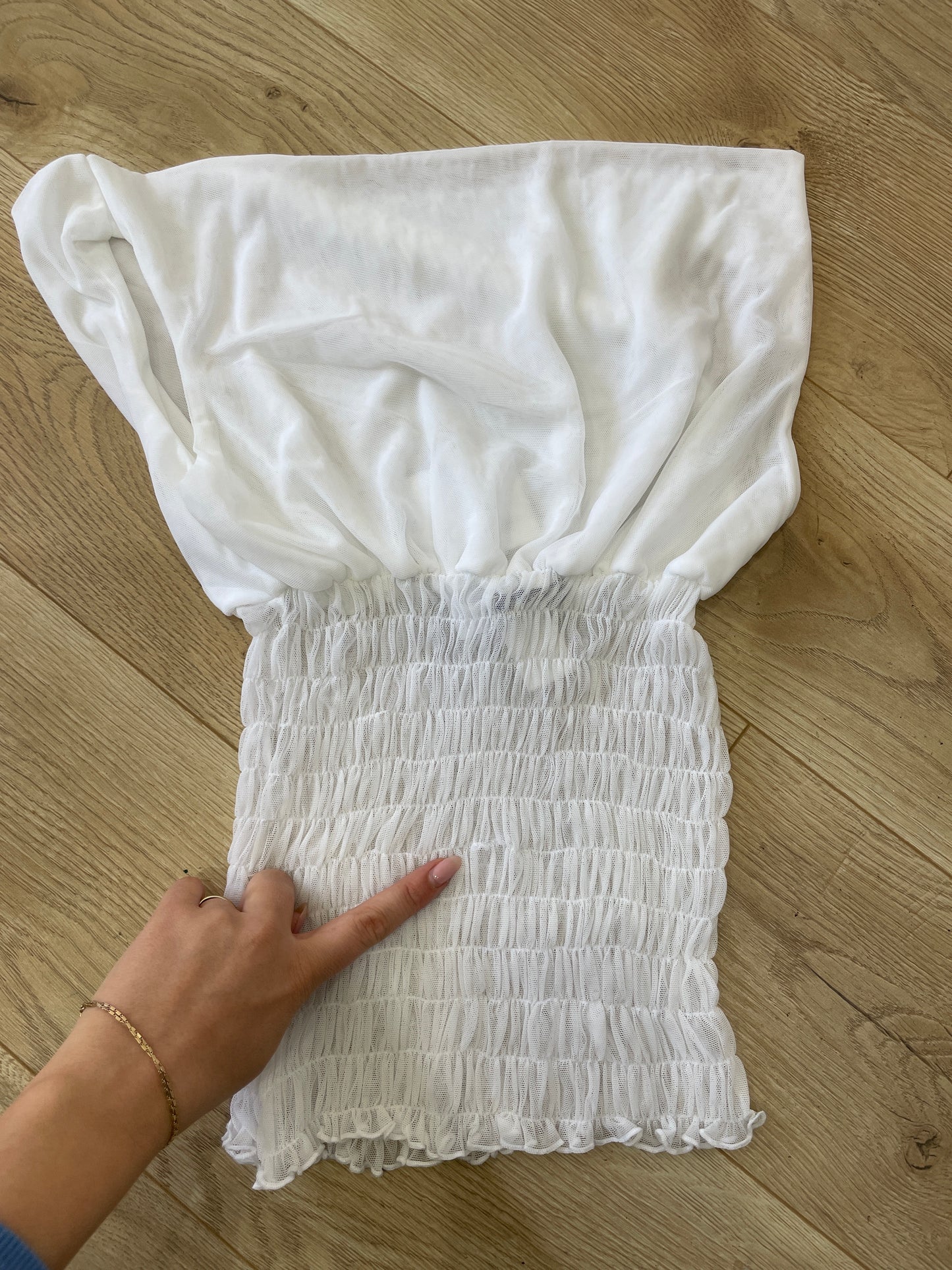 #258 SAMPLE SALE | small poppy top in white
