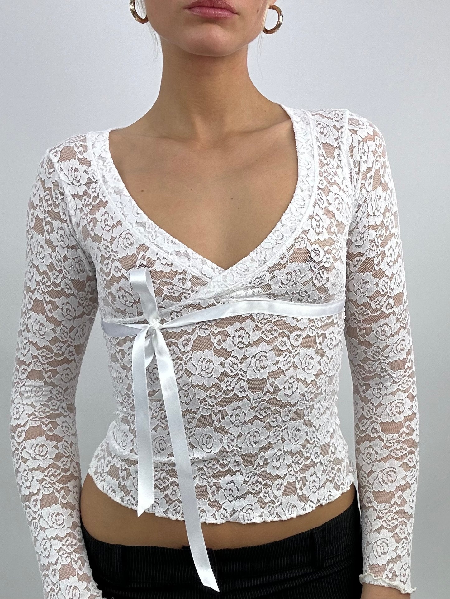 #297 SAMPLE SALE | small belle long sleeve in white