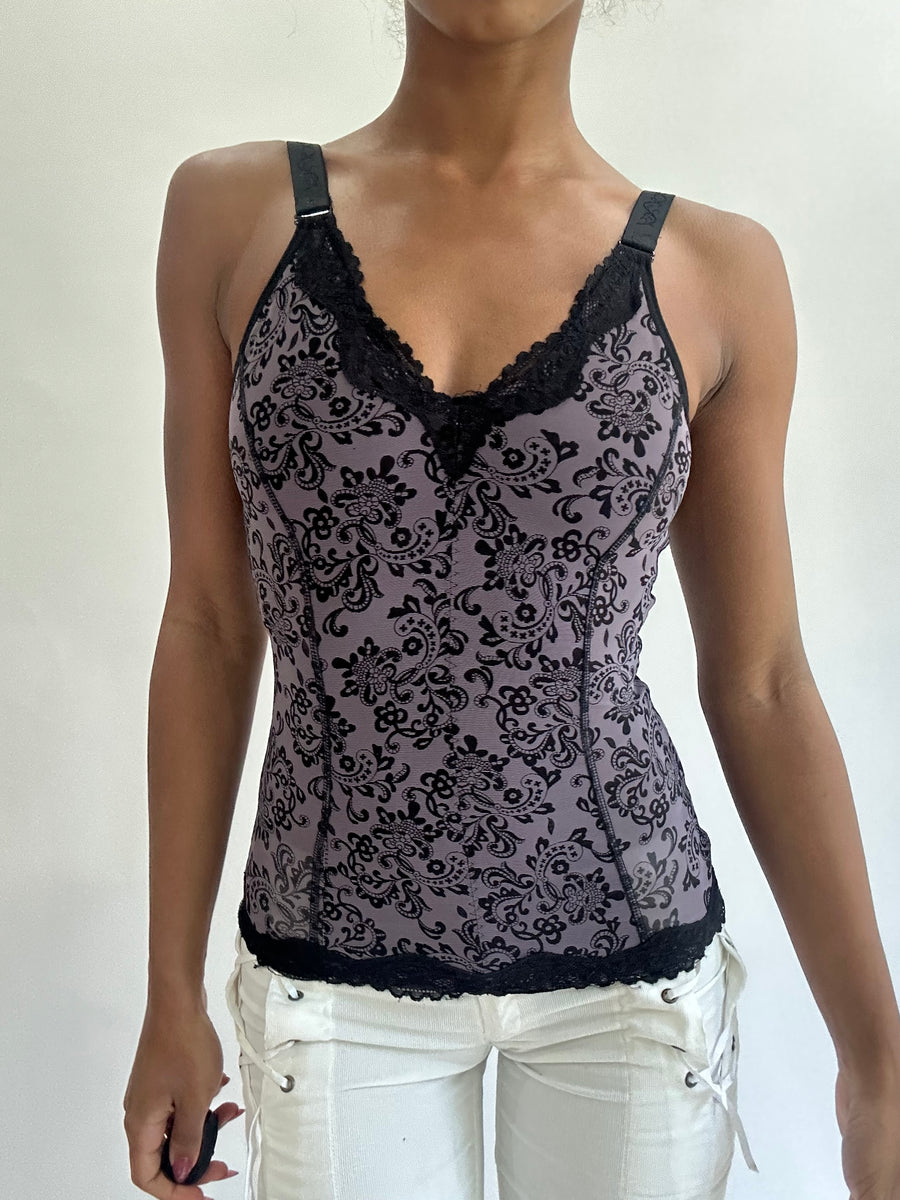 olivia rodrigo drop | taille: XS · couleur: violet · article: débardeur · détails: à motifs