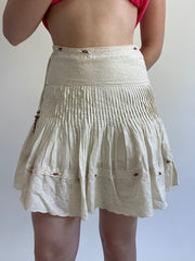 Y2K| small cream mini skirt with beaded detail