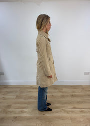 small beige trench coat