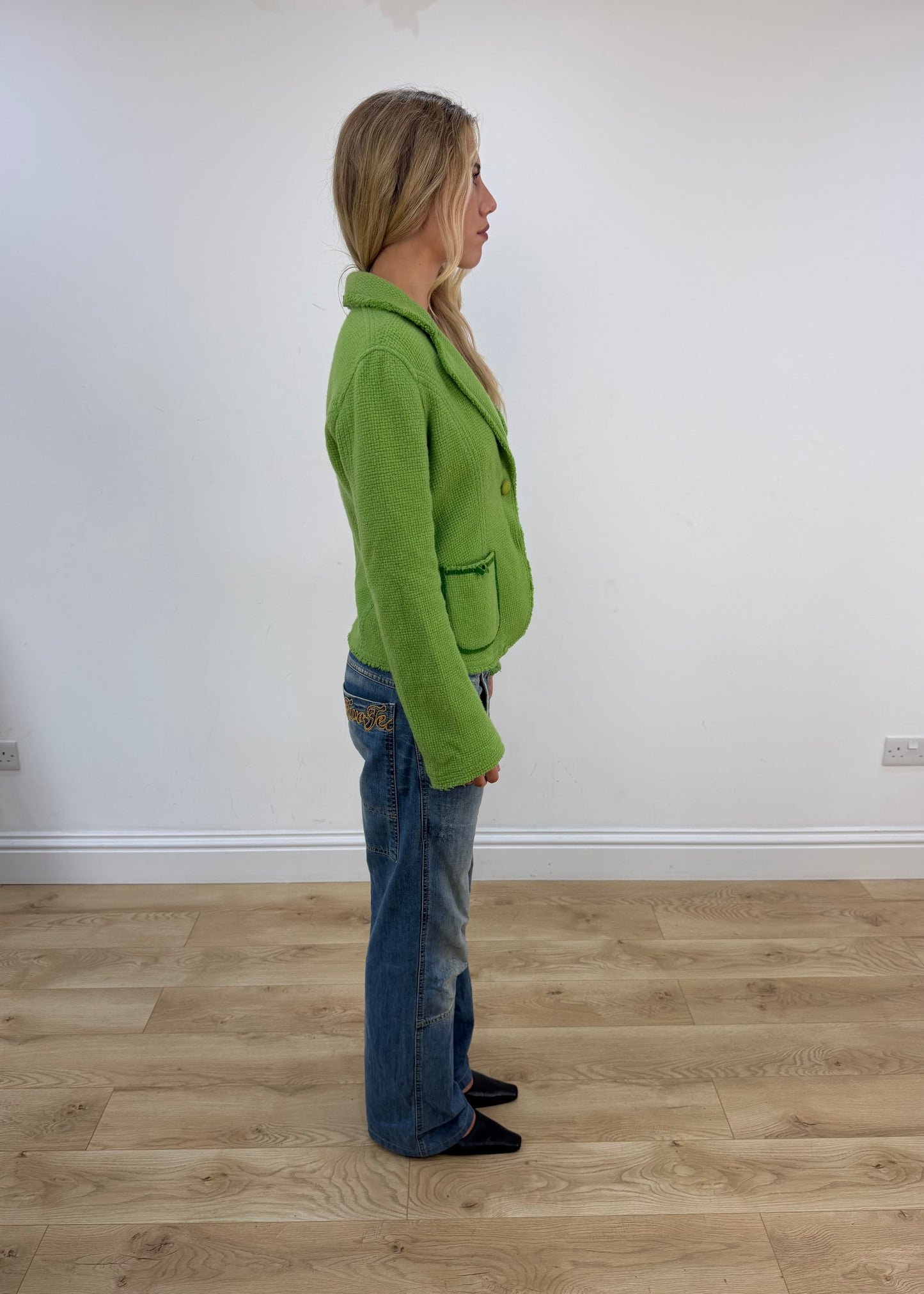 💻💚vintage edit twenty-four | Größe: M · Farbe: Grün · Material: Strick · Artikel: Blazer