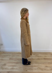 medium brown afghan long coat - other side