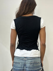 vintage edit: fashion week | small black layered vest top