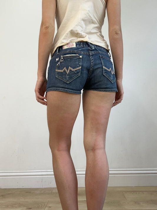 vintage edit twenty | small mid wash denim shorts
