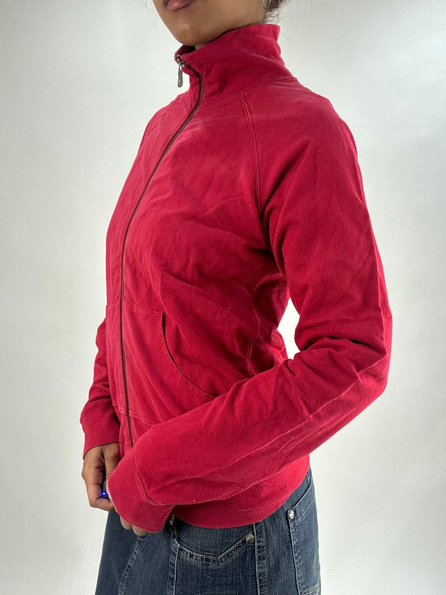 vintage edit thirty-five | medium red calvin klein dual zip hoodie