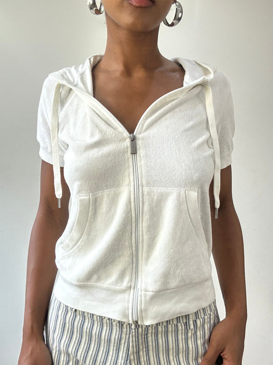 🧼vintage edit thirty-one | small white short sleeve hoodie