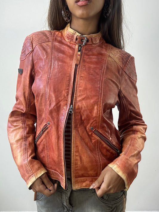 2016 edit | small pink leather dual zip jacket