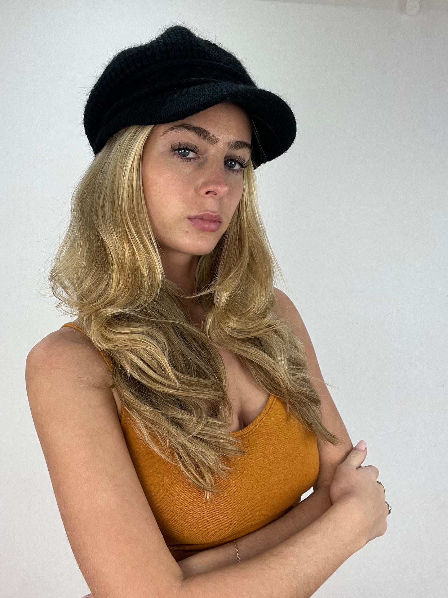 vintage edit ten | black knitted cap hat