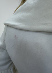 small white double-breasted flared-sleeve jacket