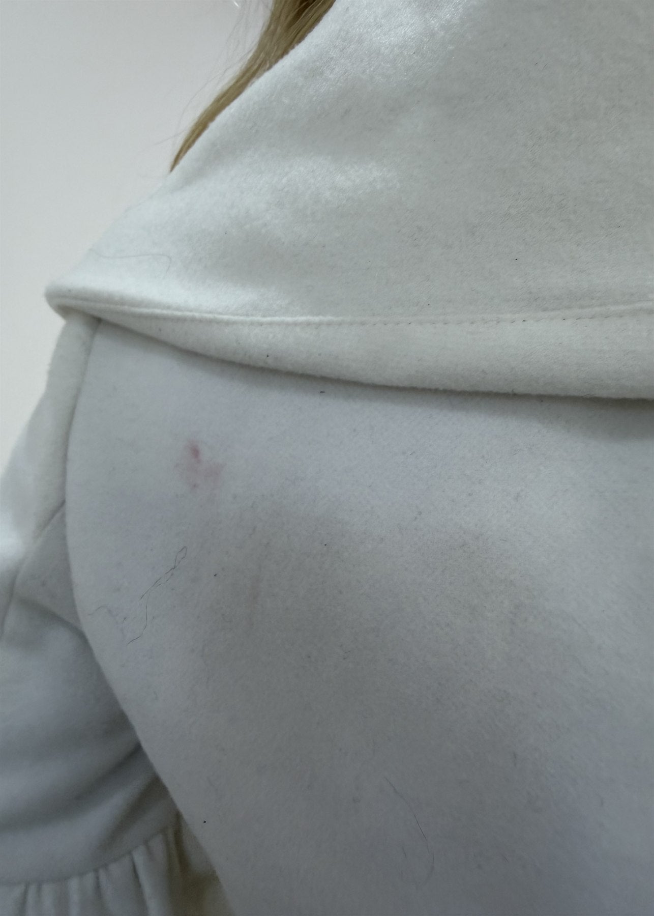 small white double-breasted flared-sleeve jacket
