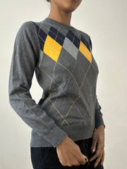 winter edit | medium grey jumper with argyle print