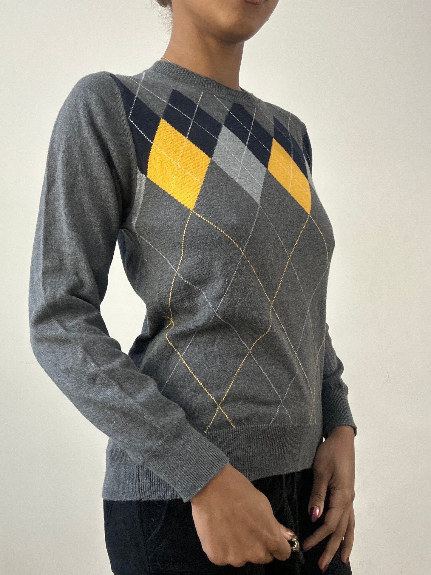 winter edit | medium grey jumper with argyle print