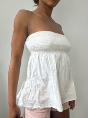 spring edit | small white ruched bandeau top
