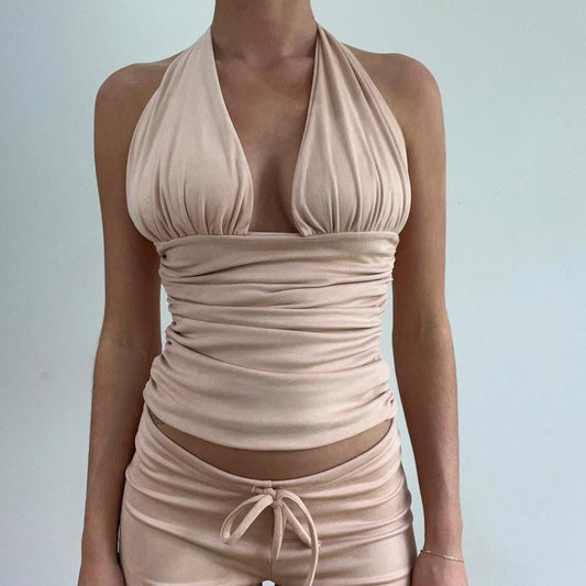 #419 venta de muestras | talla: S · color: melocotón + rosa · prenda: top · detalles: luna