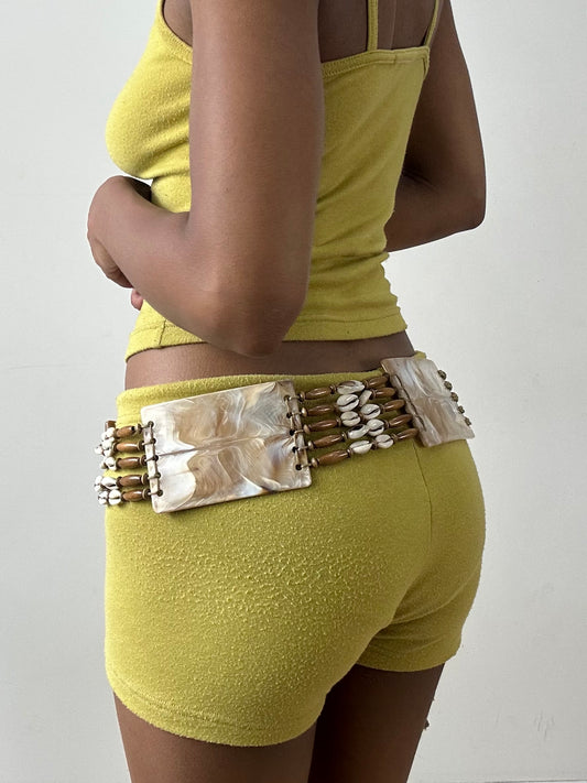 vintage edit twenty-nine | brown shell belt with marble print