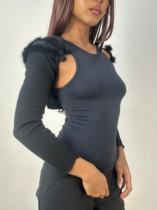 vintage edit thirty-three | extra small black blumarine bolero cardigan