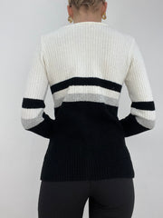 WINTER ESSENTIALS | Größe: M · Farbe: Schwarz + Weiß · Artikel: Cardigan · Details: Streifen