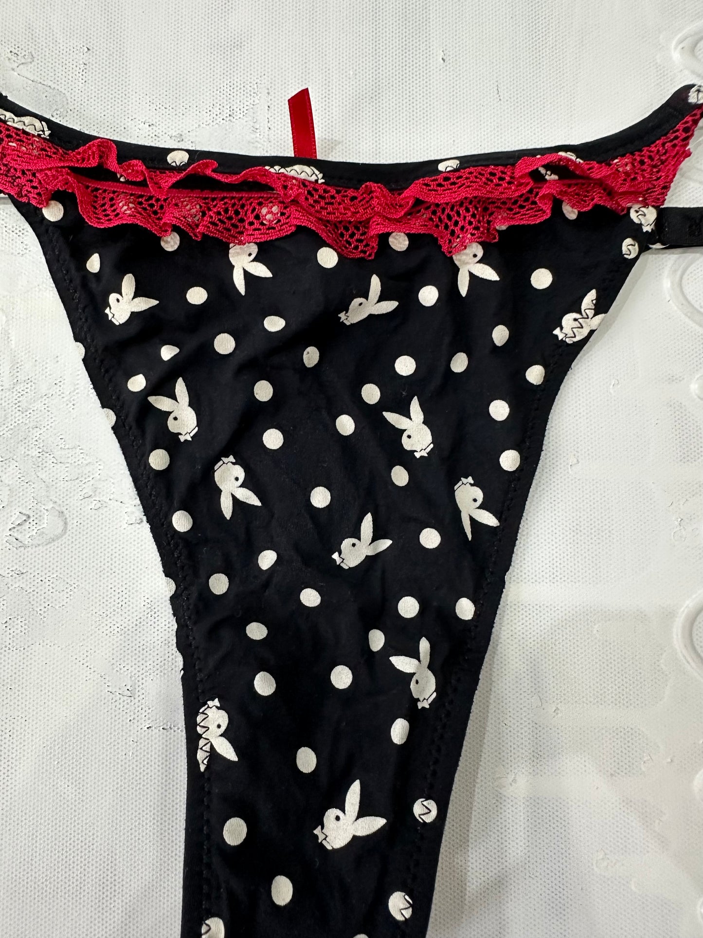 vintage edit: valentine’s day | small black playboy thong