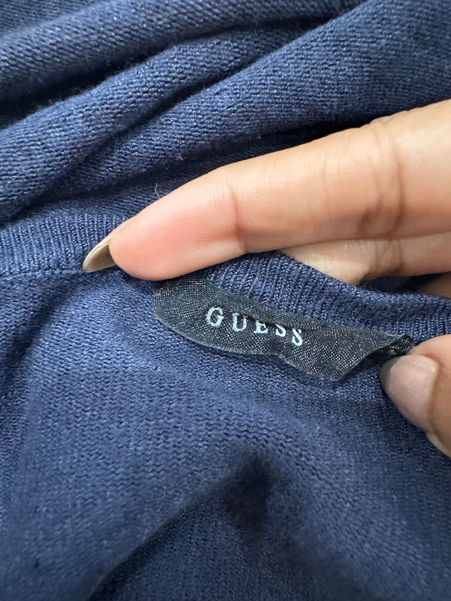 vintage edit: fashion week | extra small blue guess long sleeve top