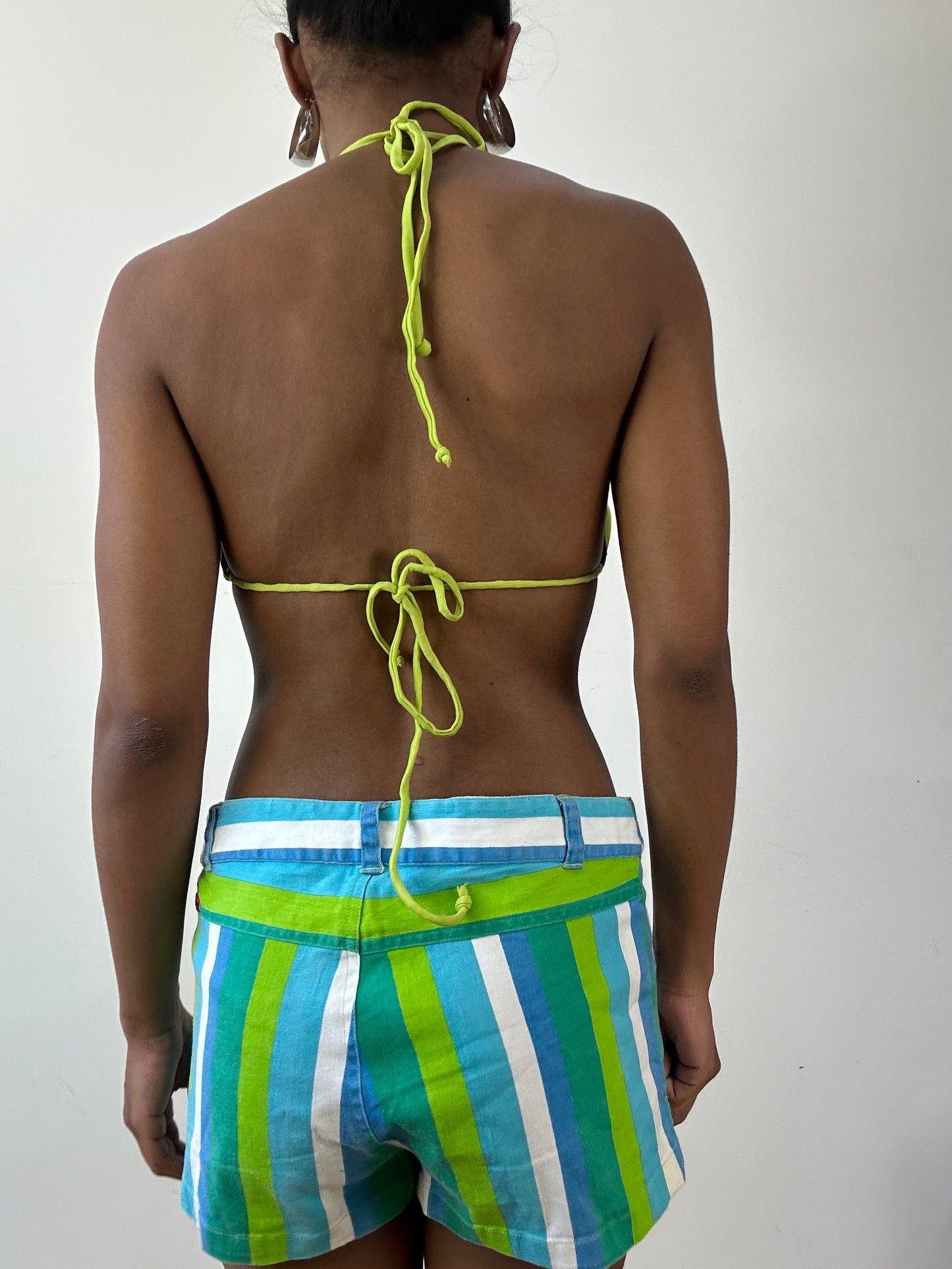 vintage edit twenty-seven | medium green turtle bikini set with beading and sequins