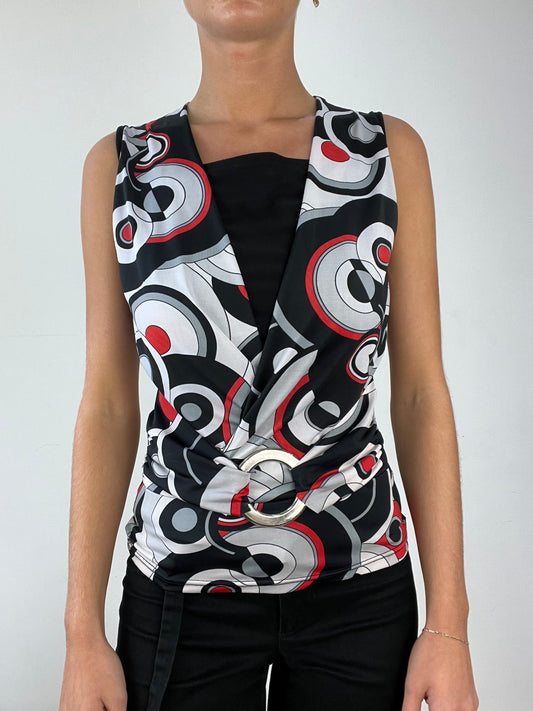 💻 LIBRARIAN CORE | small black and red circle print top