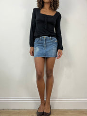 vintage edit thirty-four | extra small blue diesel denim mini skirt