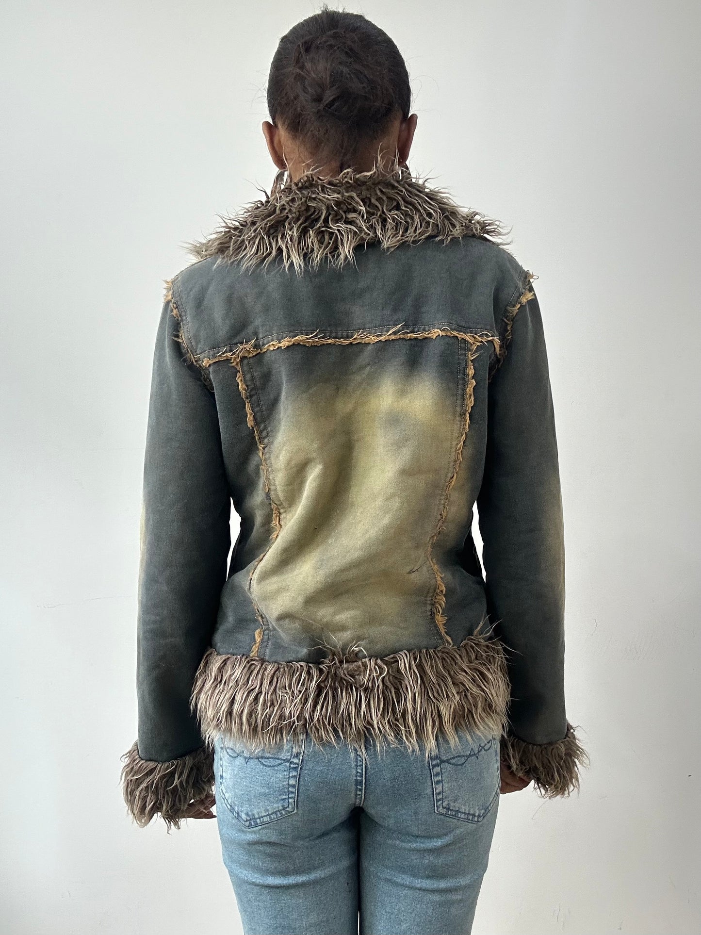 LFW edit | medium blue acid wash denim jacket