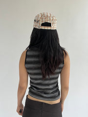 ‼️ white plaid detail cap