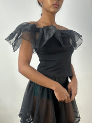 BEST PICKS | small black top with tulle neck detail