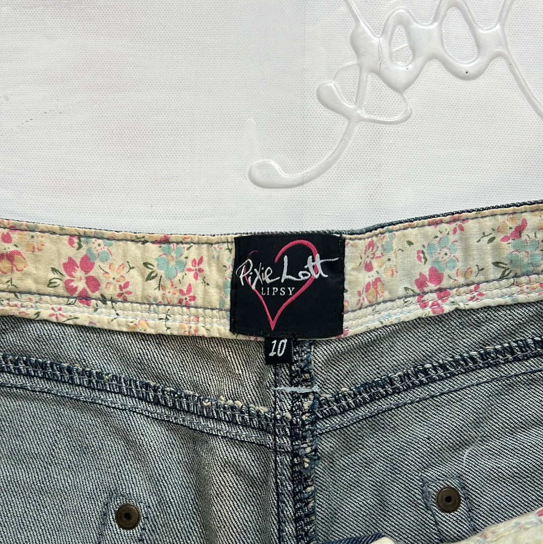 COCONUT GIRL DROP | medium mid wash denim shorts with sequin detail