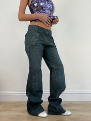 vintage edit thirteen | medium dark wash grey and blue jeans