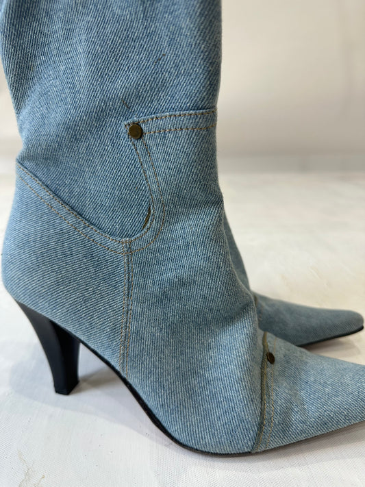 ⭐️vintage edit thirty-three | UK4.5 blue denim ankle boots