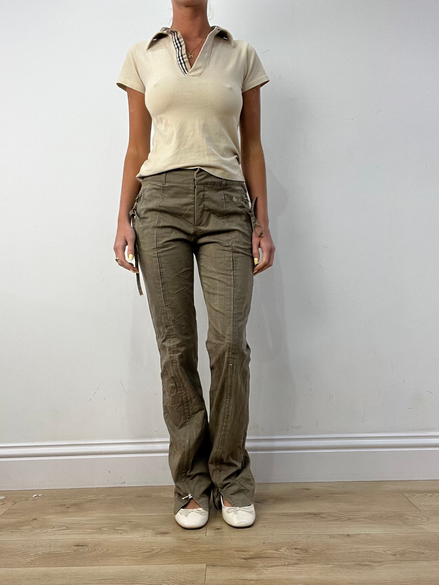 vintage edit twelve | small green trousers with tie side detail