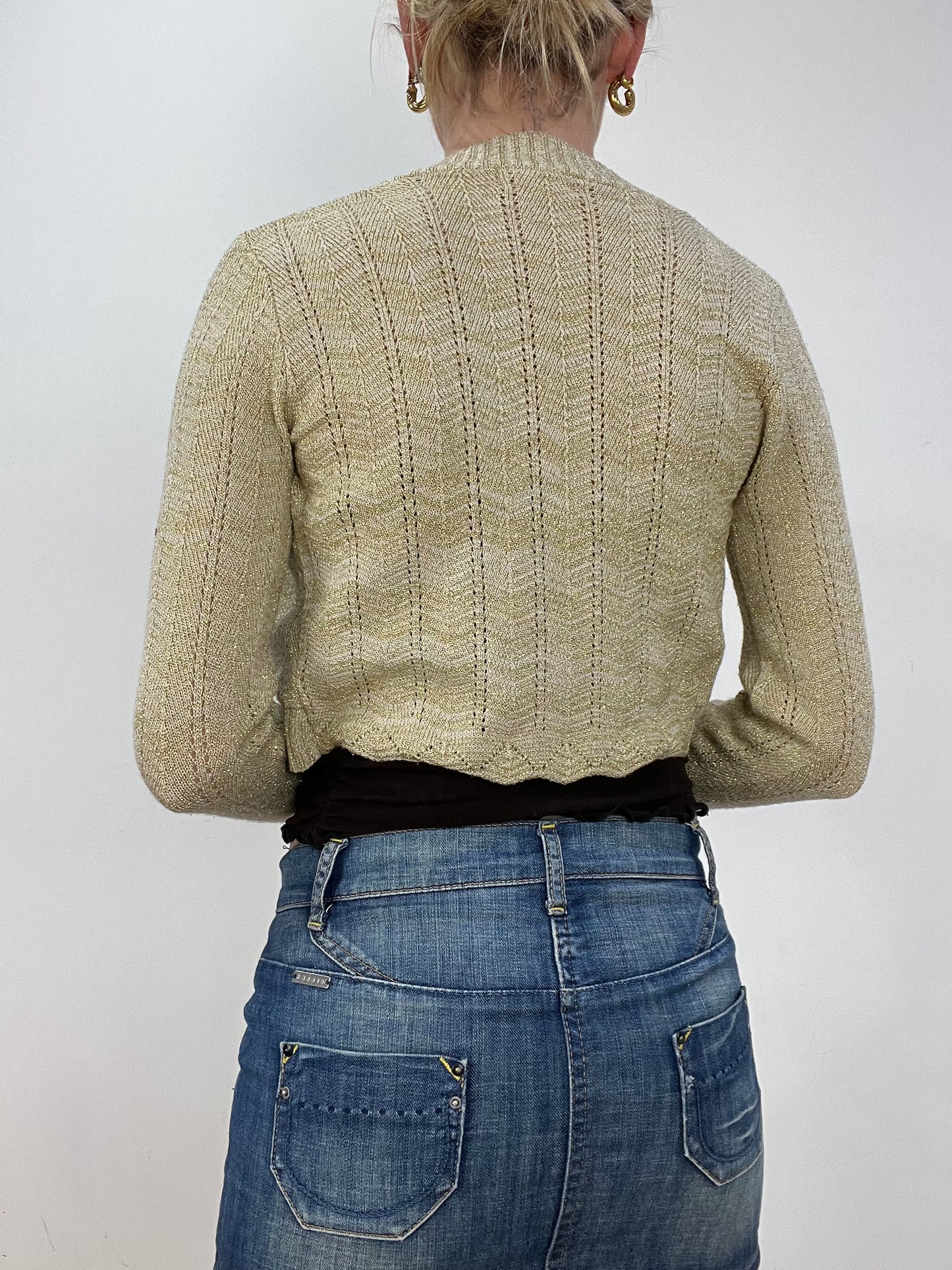 vintage edit nine | small gold bolero style cardigan