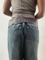 LFW edit | couleur: marron + doré · article: ceinture · détails: audacieux + clous + boucle + détail