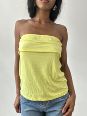 vintage edit twenty-five | large yellow tezenis bandeau top with lace back