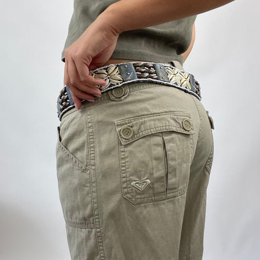 COASTAL GRANDMA DROP | blue and cream shell belt