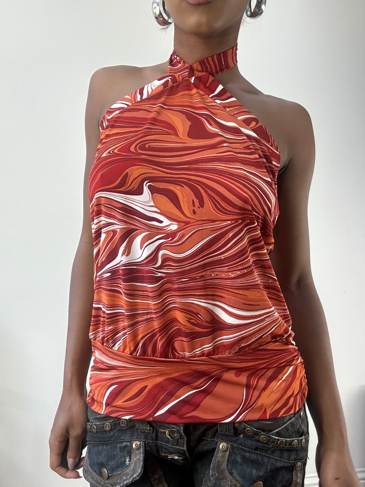 AUTUMN EDIT | small orange old h&m halterneck top