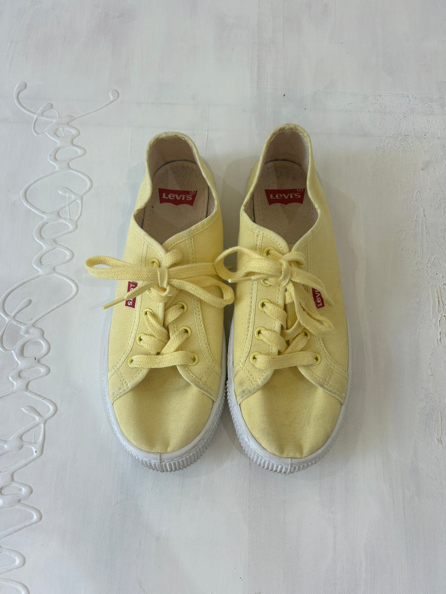 aquamarine drop | uk 6 yellow levi's canvas trainers