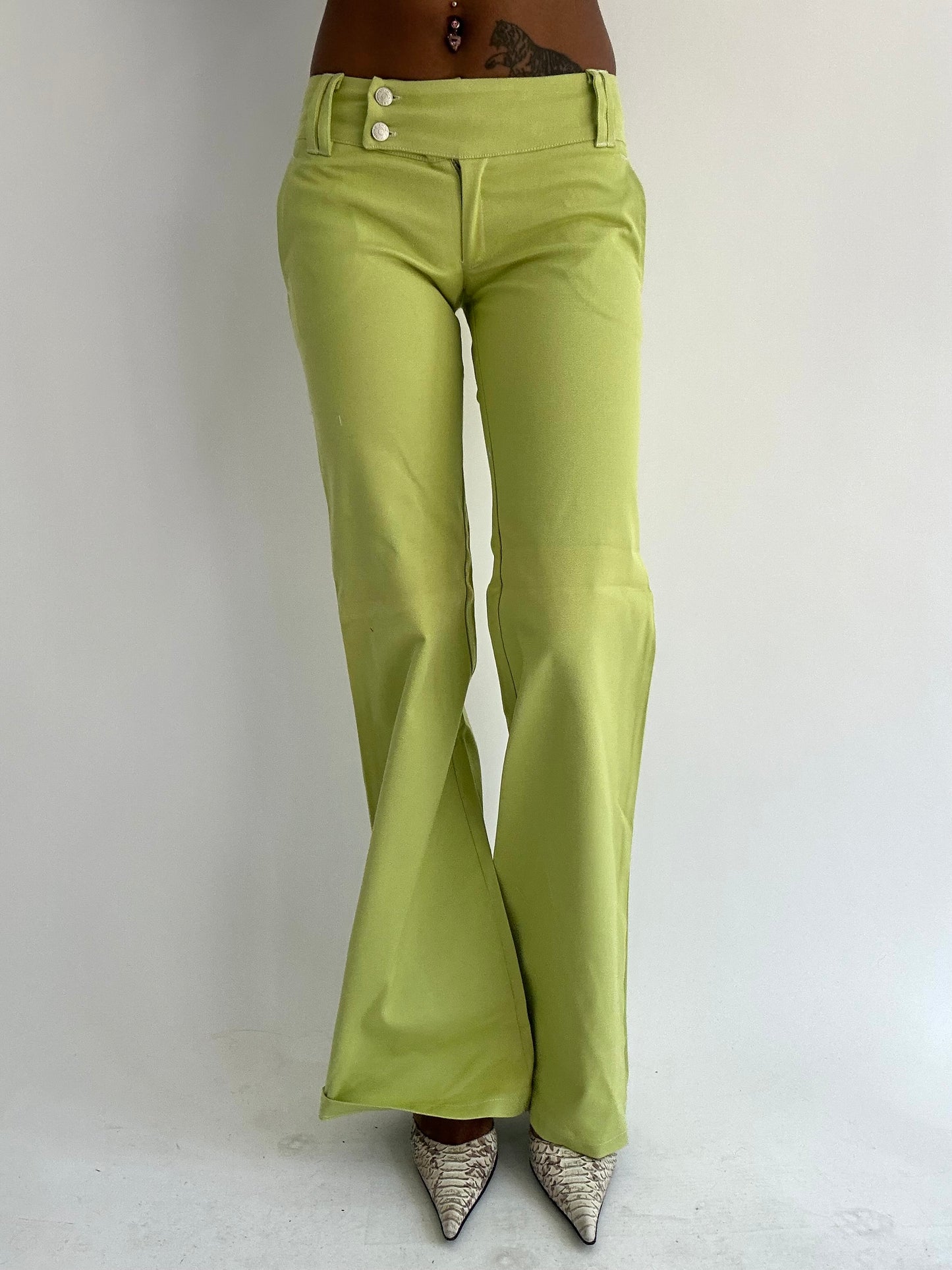 ‼️ | lime green fitted trousers