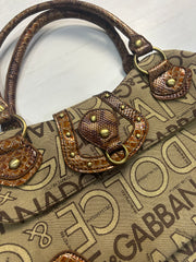 gossip girl drop | one size brown dolce & gabbana logo handbag
