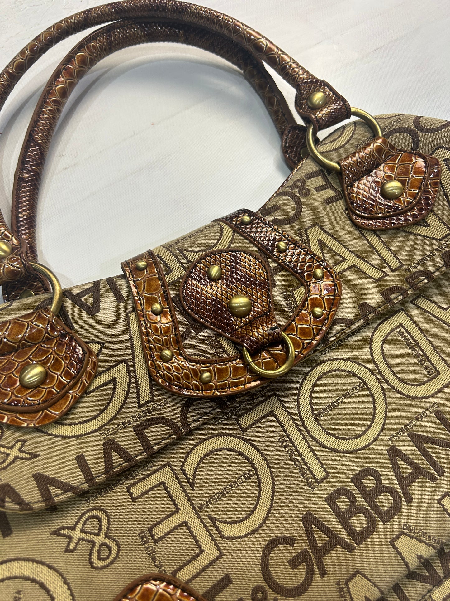 gossip girl drop | one size brown dolce & gabbana logo handbag