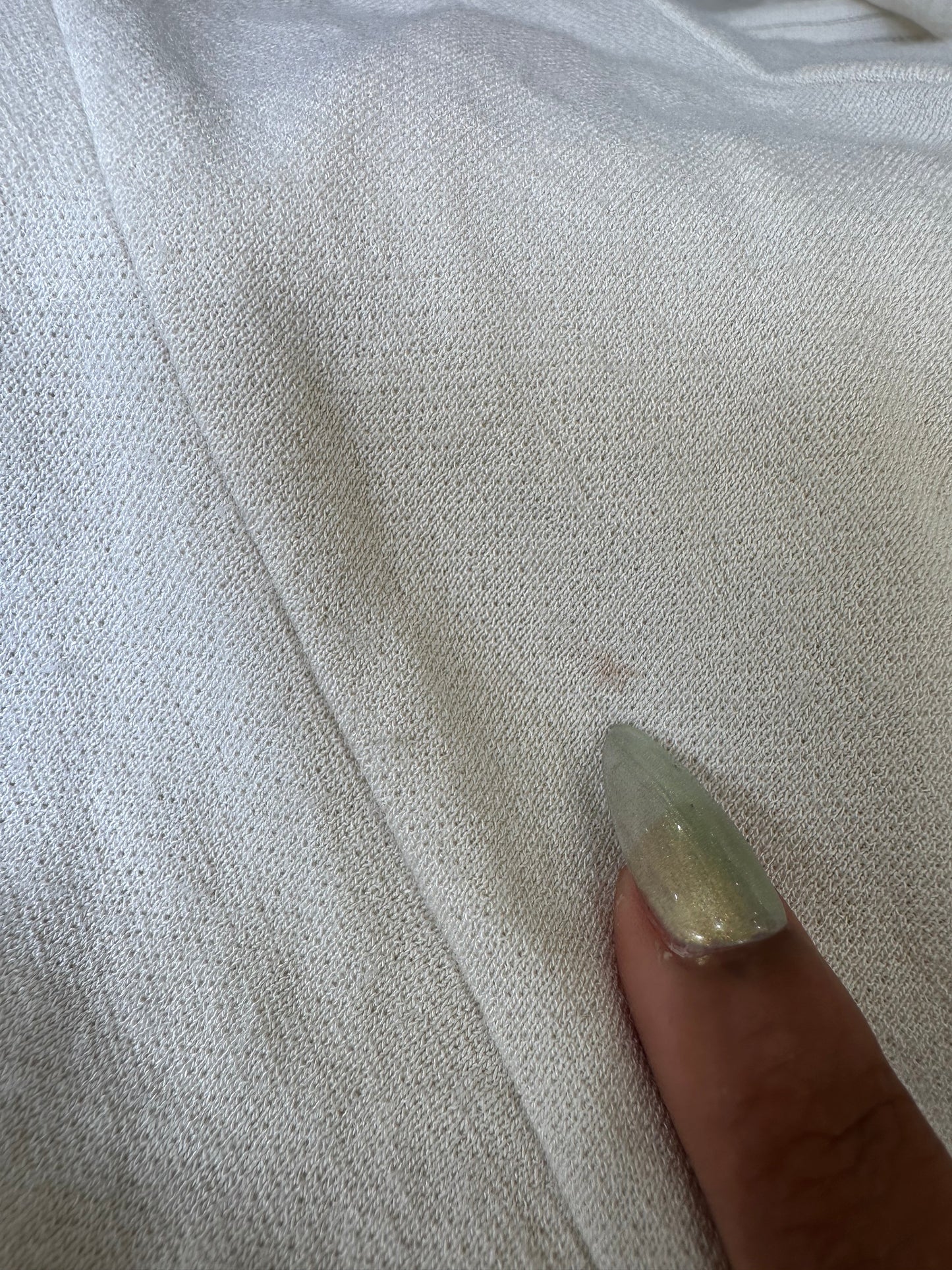 french summer drop | small cream knit midi skirt