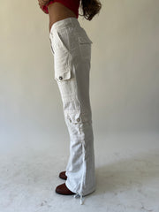 back to school drop | small white  cargo trousers