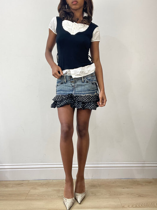 vintage edit: fashion week | small black layered vest top